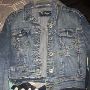 Jean jacket with bling buttons